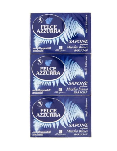 FELCE AZZURRA SAPONETTA PROFUMO MUSCHIO BIANCO 100 GRAMMI 3 PEZZI