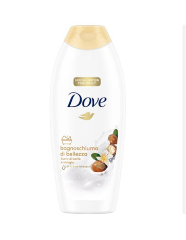 DOVE BAGNOSCHIUMA BURRO DI KARITE' e VANIGLIA 700+50 ML