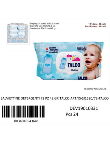 SALVIETTINE DETERGENTI 72 PZ 42 GR TALCO