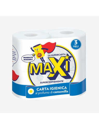 maxi carta igienica profumo di camomilla 4 rotoli 3veli