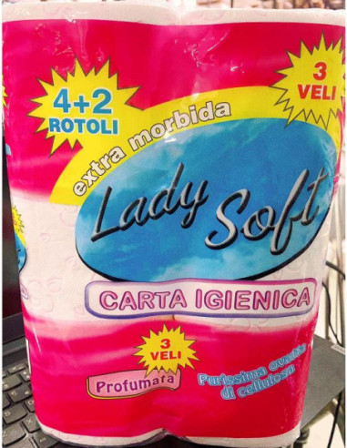 lady soft carta igienica 3veli 6rotoli