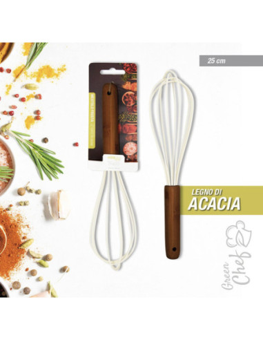 MESTOLO FRUSTA SILICONE/ACACIA CM.24 CREMA