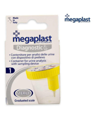 Megaplast contenitore per analisi delle urine con dispositivo di prelievo