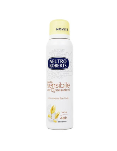 Neutro Roberts Deodorante Pelle Sensibile Avena Lenitiva e Latte 150 ml