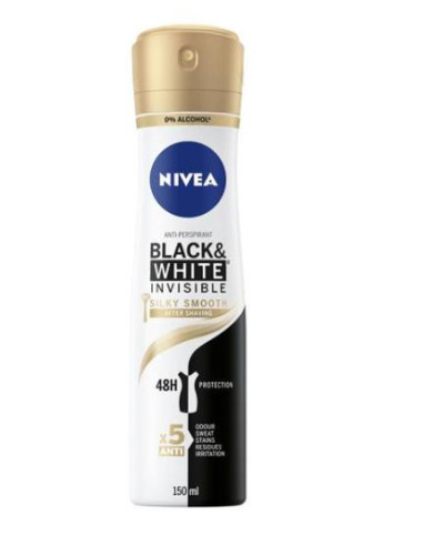 Nivea Black & White Invisible Silky Smooth Anti-Perspirant Spray 150ml