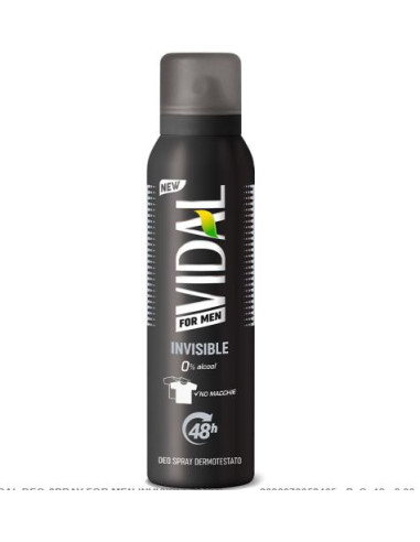 VIDAL DEO SPRAY FOR MEN INVISIBLE 150ML -