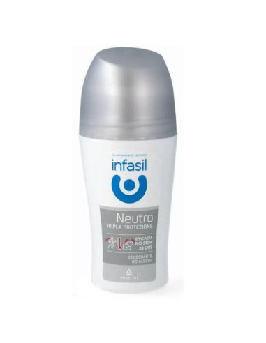 INFASIL LINEA DEODORANTI Neutro Tripla Protezione Roll-on 50 ML SENZA ALCOOL ANTIBATTERICO 24H