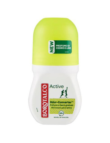 Borotalco Active Profumo Di Cedro E Lime Deo Roll On 0% Alcool 50 Ml