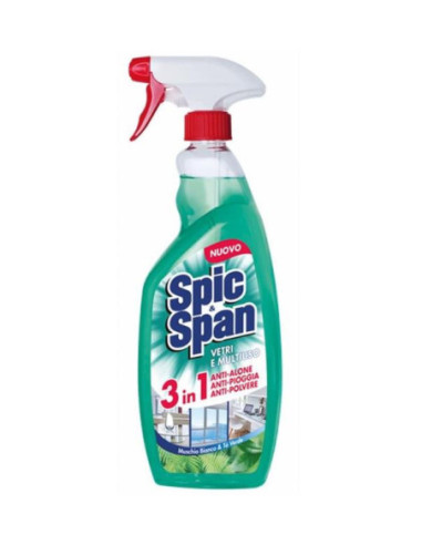 SPIC&SPAN VETRI E MULTIUSO 3 IN 1 ANTI-ALONE ANTI-PIOGGIA ANTI-POLVERE MUSCHIO BIANCO & TE' VERDE 750 ML