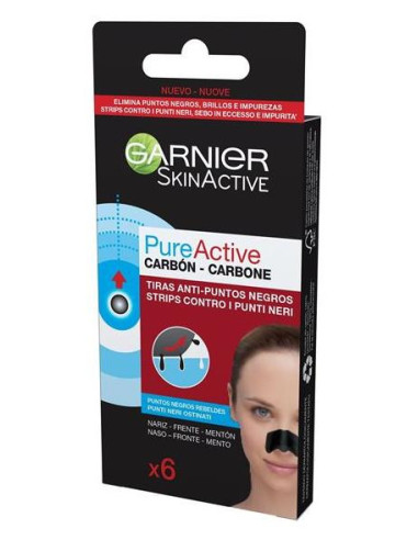 Garnier 3600542154666 Strisce Detergenti Per I Pori Pure Active Carbon Garnier 4 Uds