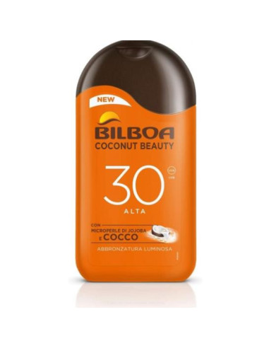 BILBOA COCONUT BEAUTY LATTE SOLARE FP30 PROTEZIONE ALTA 200ML.CON MICROPERLE DI JOJOBA E COCCO