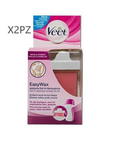 Veet EasyWax Bikini and Underarm Refill / Nachfüller für Roll-on Wachspatrone X 2er Pack