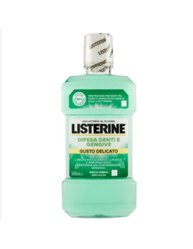 LISTERINE COLLUTTORIO 500ML.DIFESA DENTI E GENGIVE GUSTO DELICATO