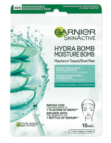 GARNIER SKIN ACTIVE MASCHERA IN TESSUTO HYDRA BOMB SUPER IDRATANTE RIVITALIZZANTE