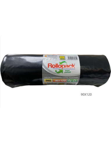 SACCO ROLLOPACK NERO 90X120 ROTOLO 8PZ