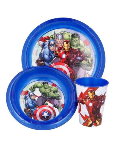 Avengers Set 3 Pz.piatti Fondo+piano+bic