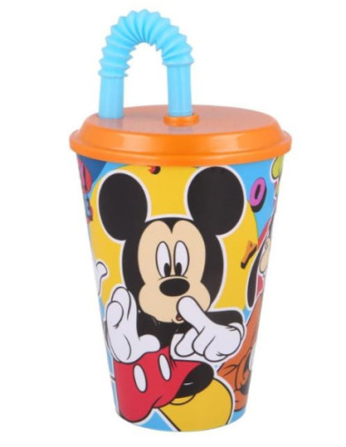 Bicchiere con cannuccia 430ml MICKEY