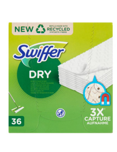 Swiffer Dry Panni Cattura Polvere per Scopa Swiffer - Ricarica 36 Panni