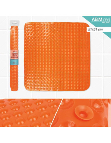 TAPPETO DOCCIA PVC 500gr. 51X51CM ARANCIO