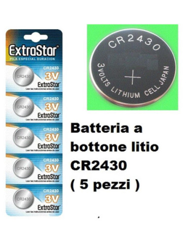 Batteria a bottone litio CR2430 ( 5 pezzi )