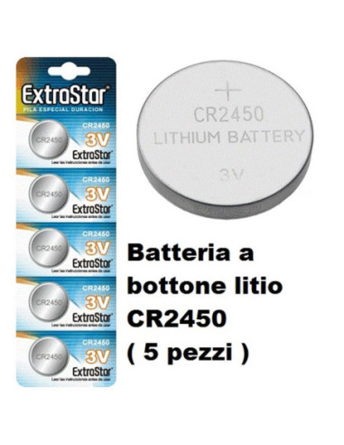 Batteria a bottone litio CR2450 ( 5 pezzi )