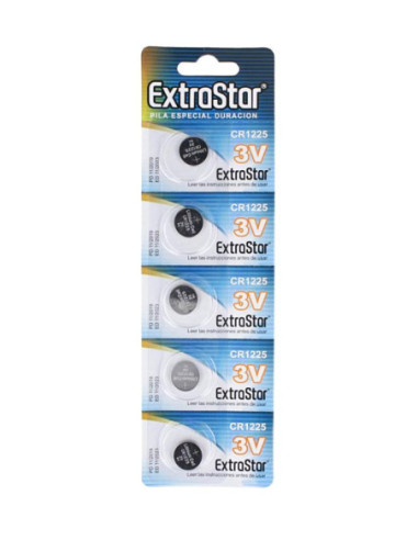 Pila Batteria A Bottone Extrastar CR1225 3V Confezione Da 5 Pile