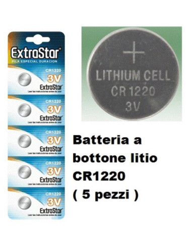 Batteria a bottone litio CR1220 ( 5 pezzi )