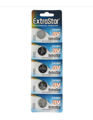 Pila Batteria A Bottone Extrastar CR1632 3V Confezione Da 5 Pile