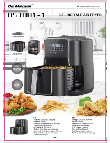 DIGITALE AIR FRYER 6.5L