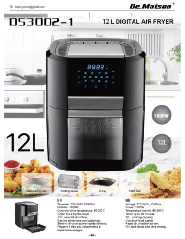 12L DIGITAL AIR FRYER 1800W