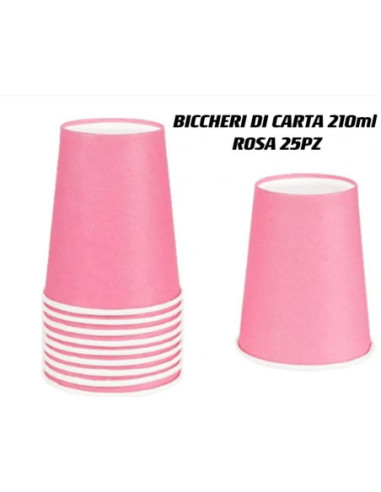 BICCHERI DI CARTA 210ml 
ROSA 25PZ