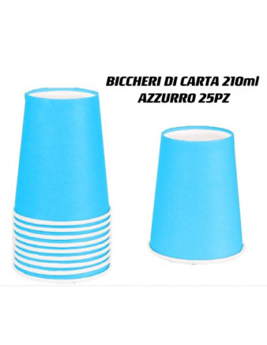 BICCHERI DI CARTA 210ml AZZURRA  25PZ