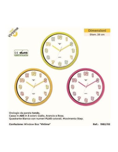 OROLOGIO PARETE ABS d26 FLUO 1982/02