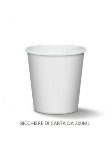 BICCHERE DI CARTA DA 200ML 50PZ bianchi