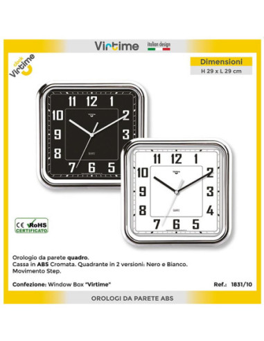 OROLOGIO PARETE ABS 29x29 1831/10