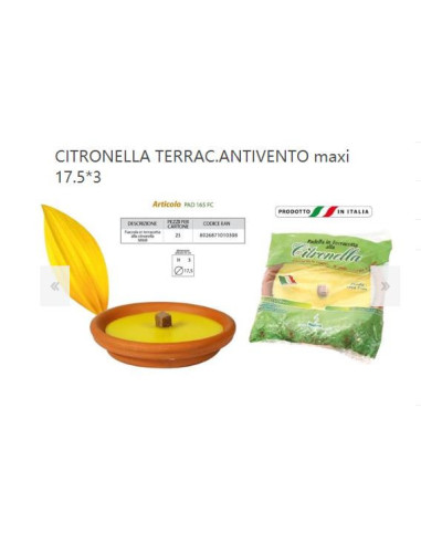 CITRONELLA TERRAC.ANTIVENTO  maxi 17.5*3