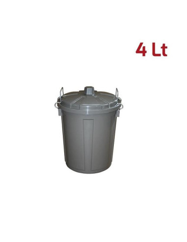 BIDONE C/COPERCHIO MINI BIN 4LT SILVER