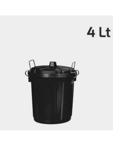 BIDONE C/COPERCHIO MINI BIN 4LT NERO