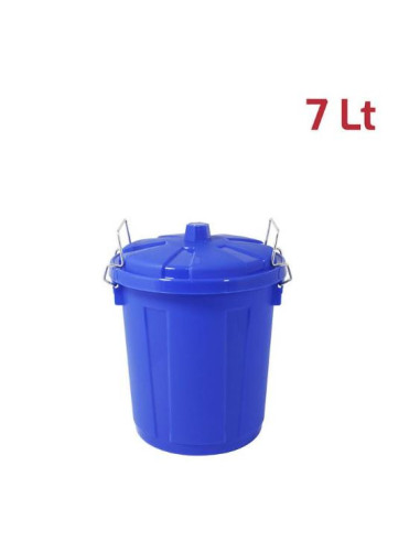 BIDONE C/COPERCHIO  BIN 7LT BLU