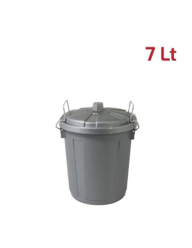 BIDONE C/COPERCHIO  BIN 7LT SILVER