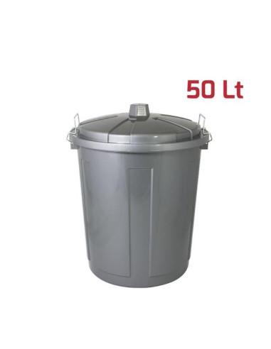 Bidone Big Bin 50 Lt Con Chiusure Silver