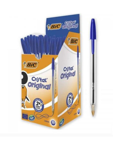 Conf. 50 Pezzi Penna a Sfera Bic Cristal Medium Blue  1mm