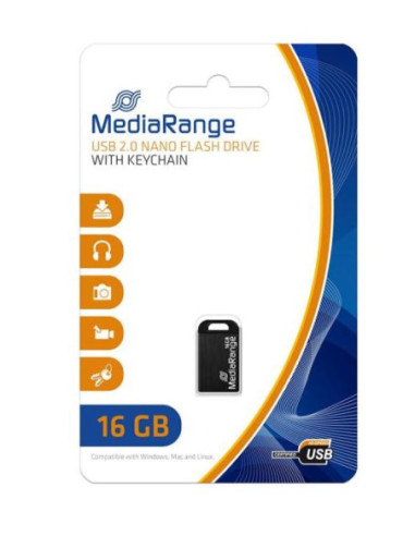 MEDIARANGE USB NANO FLASH DRIVE 16GB 2.0 VELOCITà 15 MB/S IN BLISTER MR921