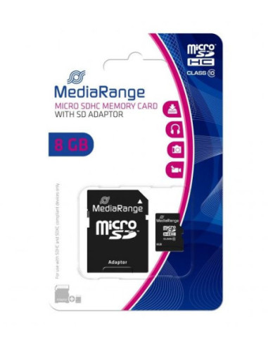 MEDIARANGE MICRO SD CARD 8GB CLASS 10