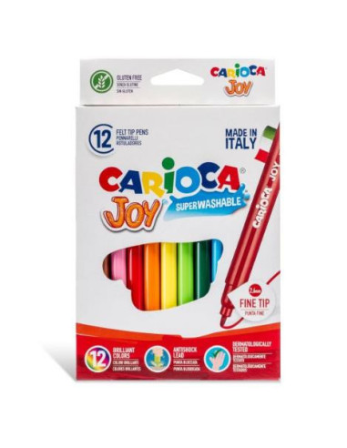 Scatola 12 pennarelli joy lavabili colori assortiti carioca