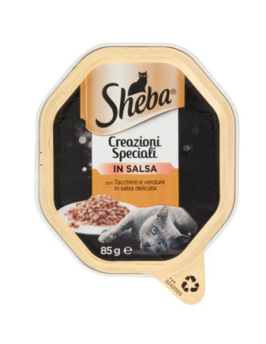 Sheba Creazioni Speciali in Salsa con Tacchino e verdure in salsa delicata 85 g