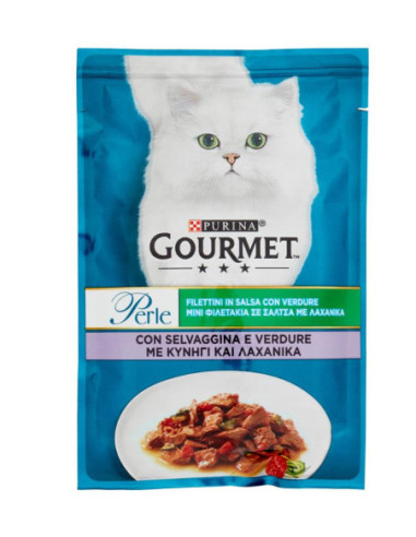 PURINA GOURMET Perle Filettini in Salsa con Verdure con Selvaggina e Verdure 85 g