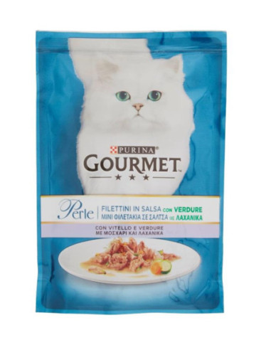 Purina Gourmet Perle Filettini in Salsa con Verdure per Gatti, 85g