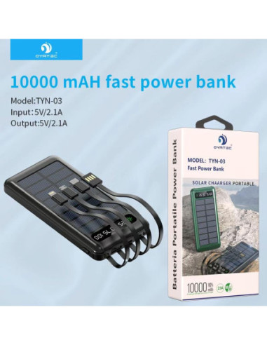 太阳能 充电宝10000MAH 快充 3合1