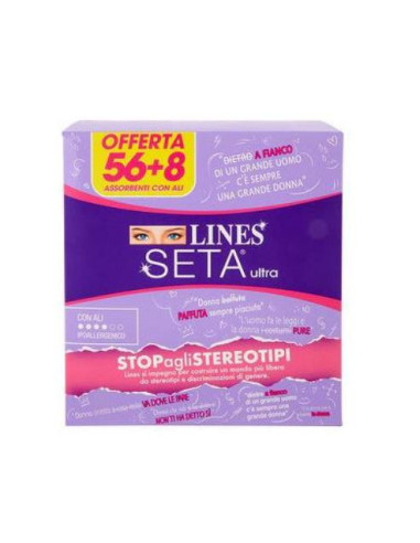 Assorbenti Seta Ultra LINES quadripack con ali conf.56+8